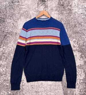 Mr Turk Sweater Small Mens Cotton Knit Striped Crewneck